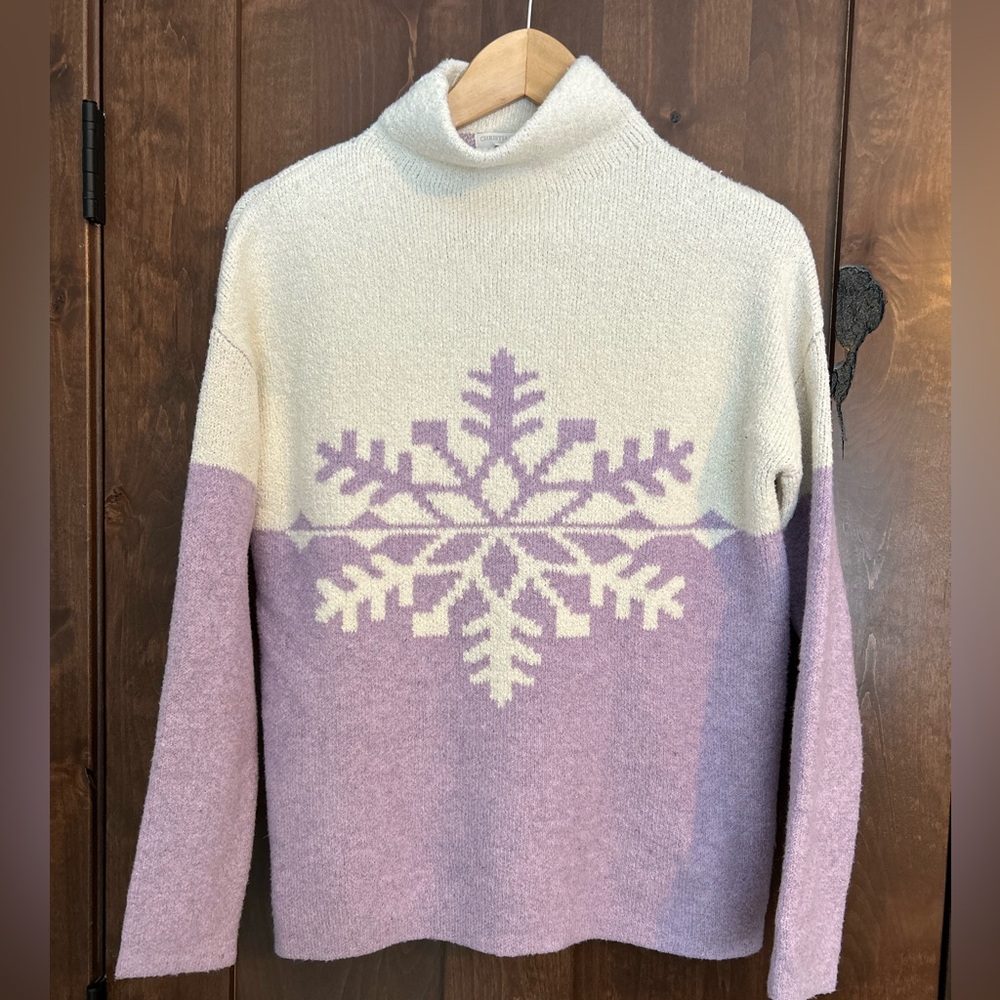 Christian Siriano Snowflake Sweater White and Lavender Size XS